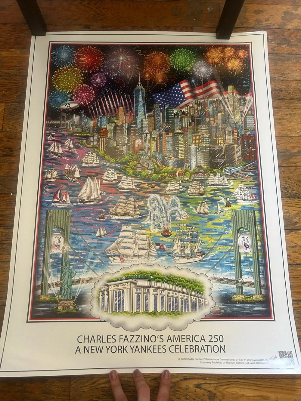 Charles Fazzino America250: A New York Yankees poster ⚾️ 🇺🇸 🎆 🎇